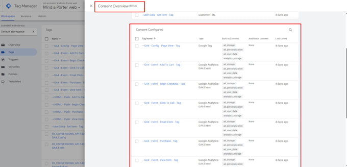 setup google consent mode v2 with cookie consent banner, gdpr complianc with GTM