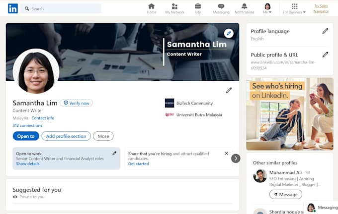 professionally create or optimize your  linkedin profile summary