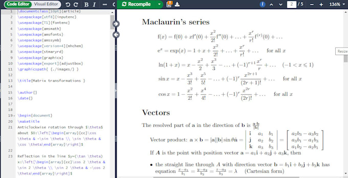 convert documents into latex on overleaf including equations tables or figures