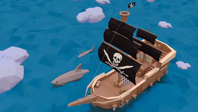 create 3d low poly lowpoly model using blender