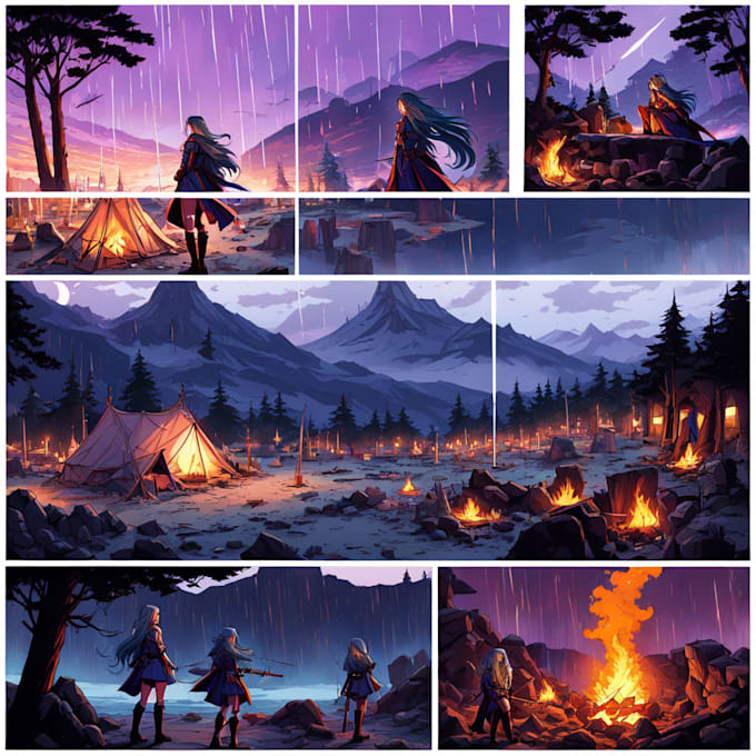 do fantasy realistic illustration or environment comic style