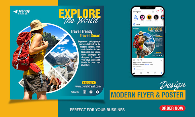design a clean and modern flyer and poster