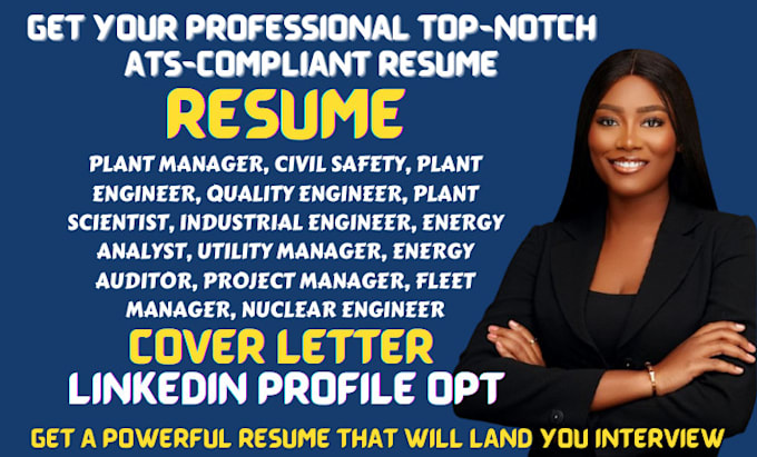 write plant manager, project manager, product manager and logistics resume