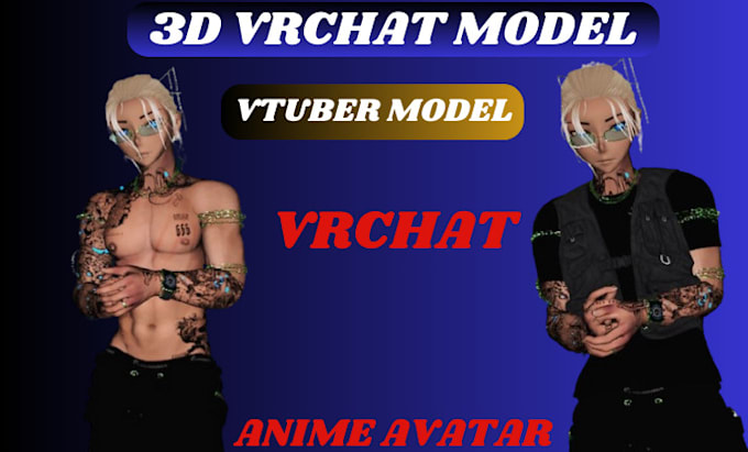 Create custom 3d vrchat avatar vrchat anime avatar with emotes and ...