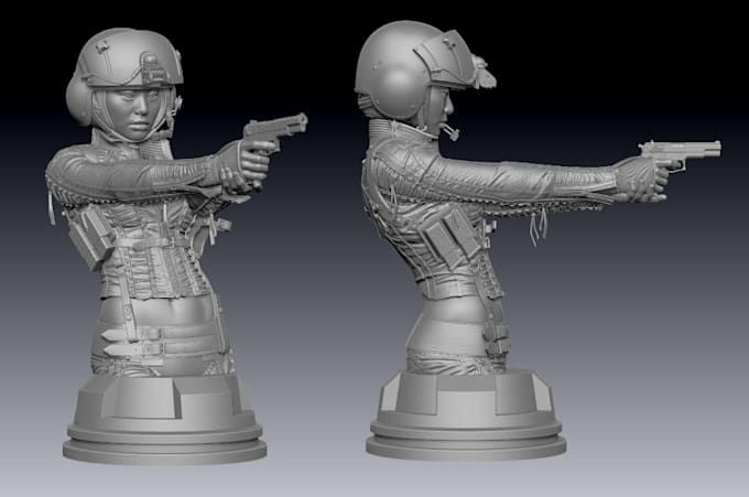 design and sculpt detailed 3d characters, statues, and figures for printing