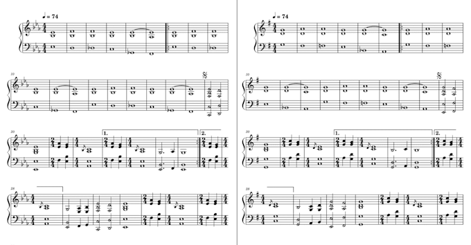 transpose and rewrite your sheet music