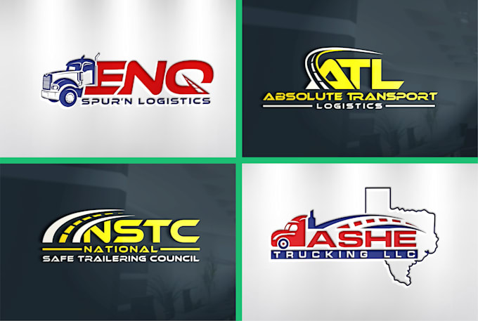 create transport logistics trucking logo design