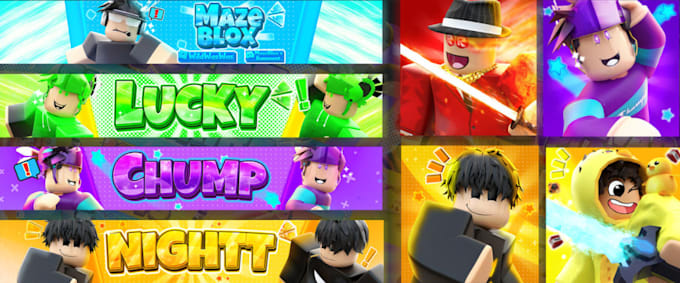 Diseñe un banner genial de roblox, avatar de roblox con pfp ...