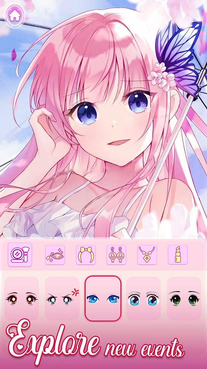 open lace back dress Anime Princess 2:Dress Up Game