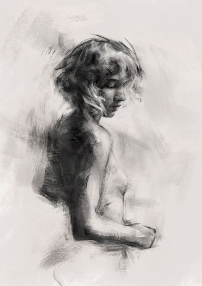 original portrait charcoal drawing