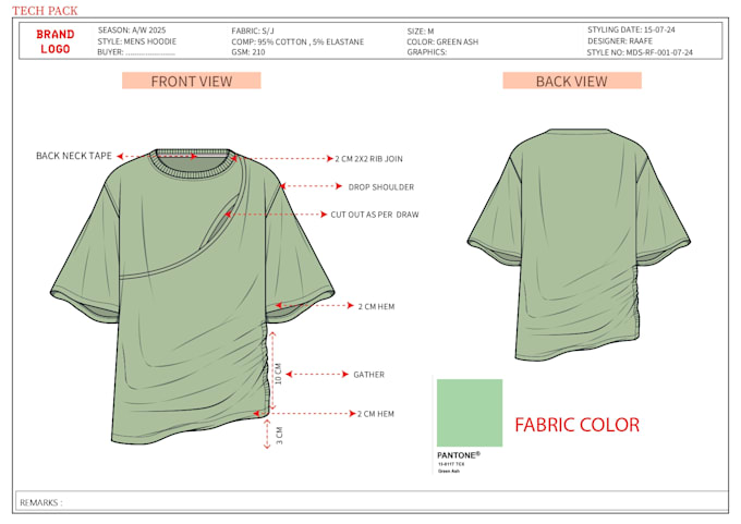 do fashion apparel techpack technical flat sketch design