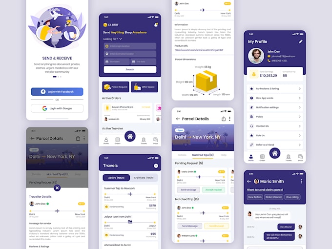 parcel delivery app, courier delivery app, logistics app, on demand app
