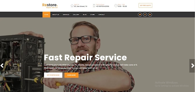 create mobile and computer repair services website