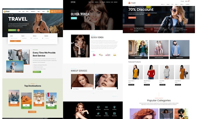 create website using wordpress, wix, shopify, unbounce or landing page design