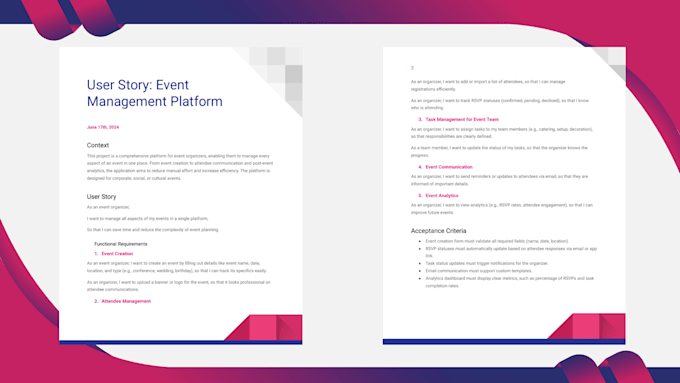 prepare an effective user story creation