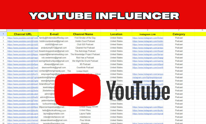 collect youtube, instagram, tiktok influencer leads
