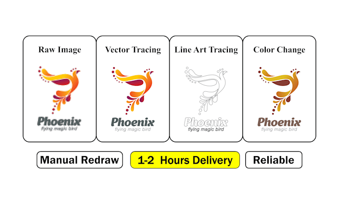 logo vector tracing, manual vector tracing and convert raster to vector