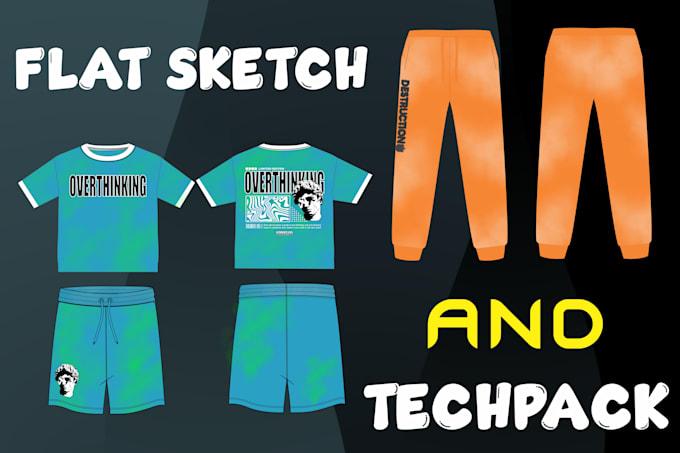 make sportswear tech pack detailed design for you