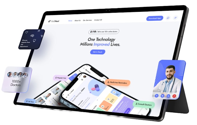 develop responsive and functional websites using react