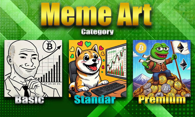 draw funny crypto memes in cartoon style