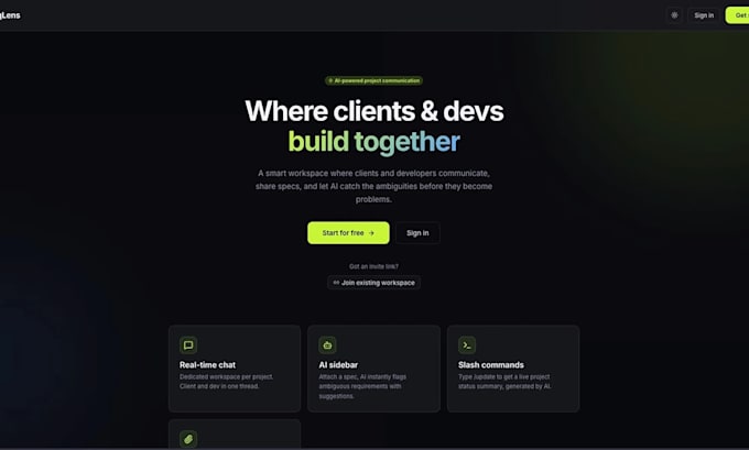 build a modern react next js web app or landing page