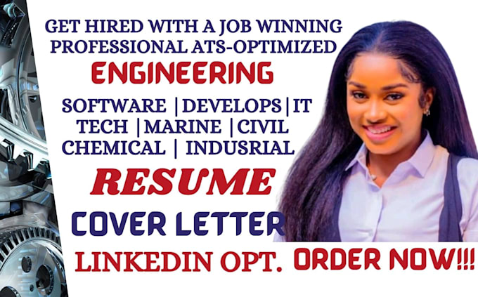 write engineering, IT, tech, industrial, and software resume in 24hr