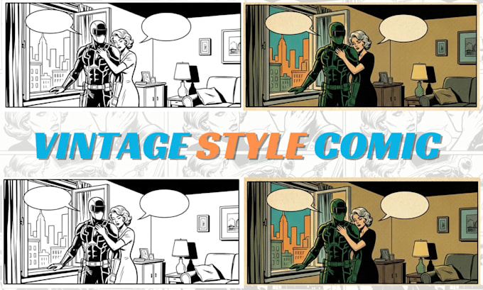draw retro comic art retro comic page vintage comic as your vintage comic artist