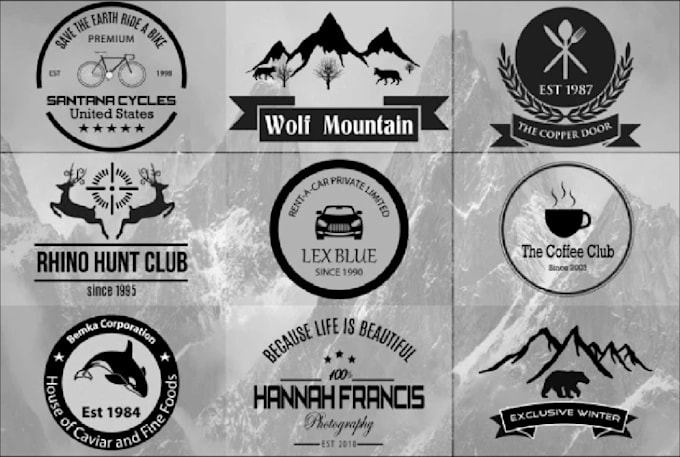 do vintage clothing brand logo design or outdoor mountains