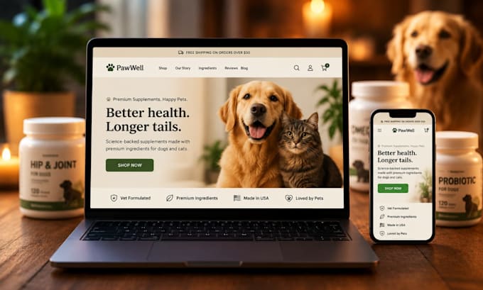build pet shopify store pet supplies store pet website pet dropshipping website
