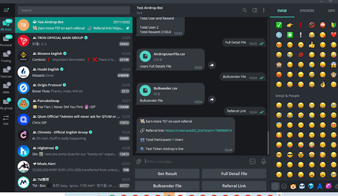 create a professional custom or telegram airdrop bot for you
