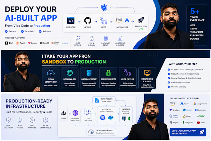deploy your vibe coded or ai built app to production