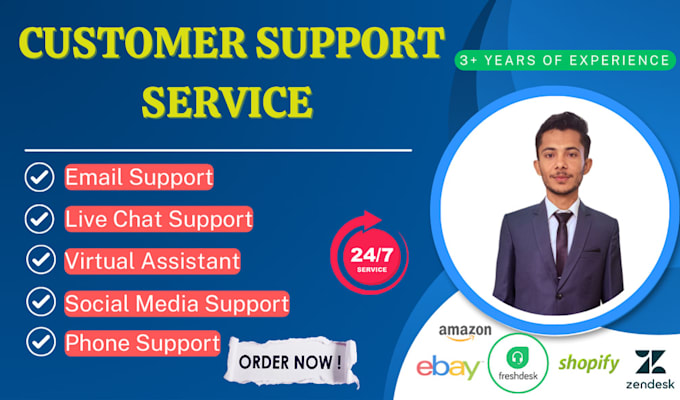 professional customer support representative for live chat email and CRM support