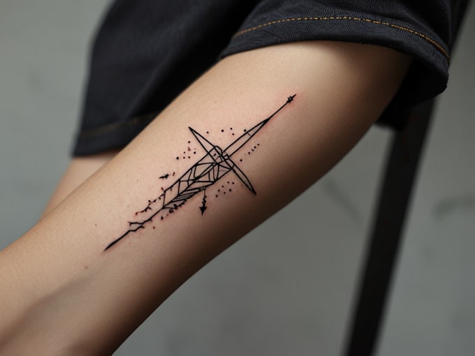 design a linear minimalist tattoo design