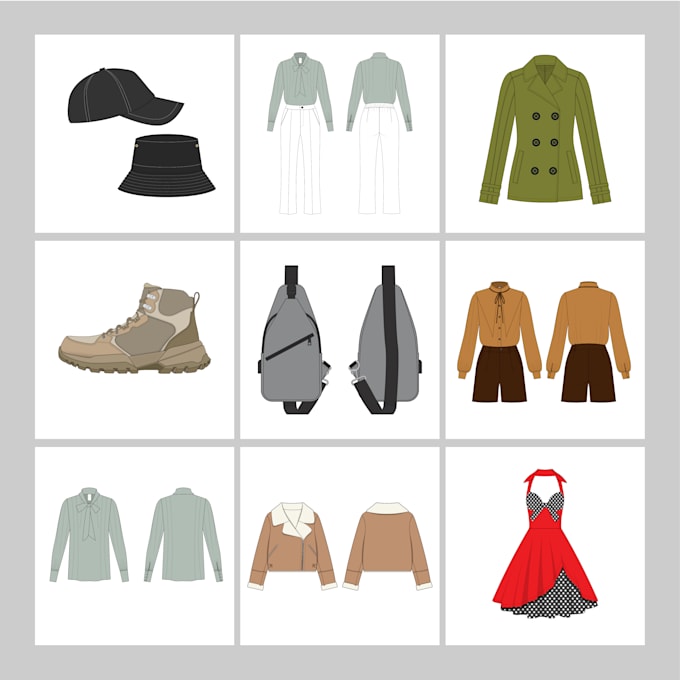 do fashion clothing technical flat mockup or sketch