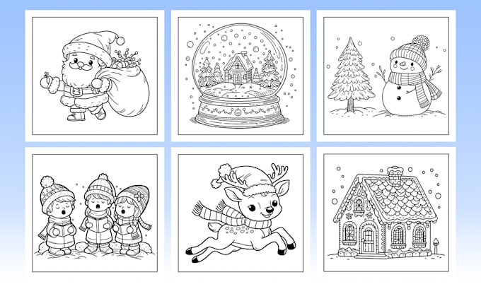draw bold and easy coloring book pages christmas coloring book for amazon KDP