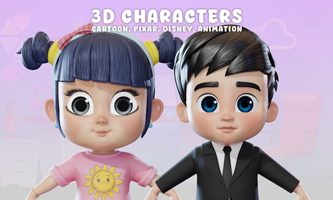 design cute, chibi, toy cartoon 3d character modeling and rendering