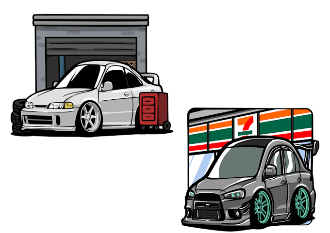 draw a chibi cartoon car from your photo