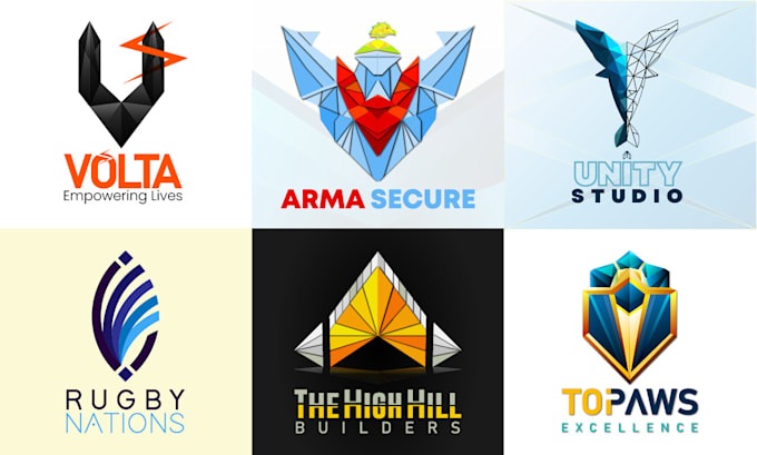 do polygonal, geometric, and origami inspired logo design