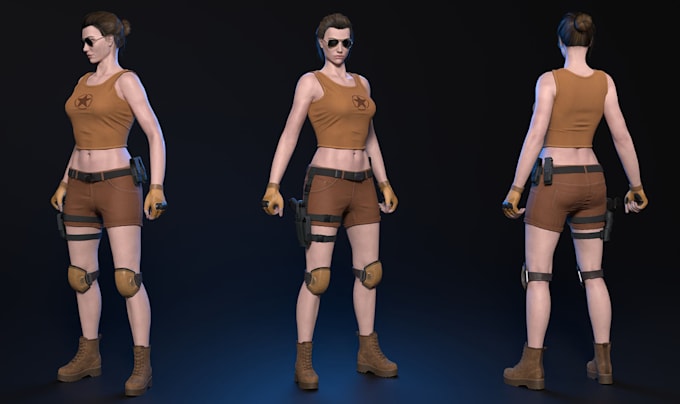 realistic modular model, vrm model, fur texture, game character, retopology,nsfw