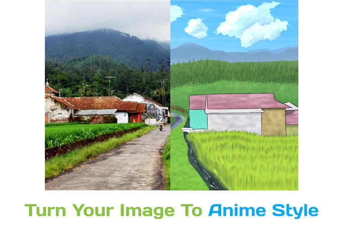 turn your landscape photo to anime style