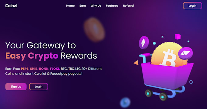 create a crypto faucet website