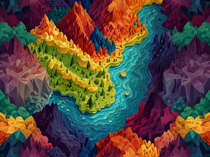 draw a unique vector or isometric map