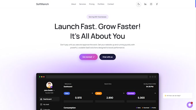 ai website saas development in python django react mern flask ai agent rag