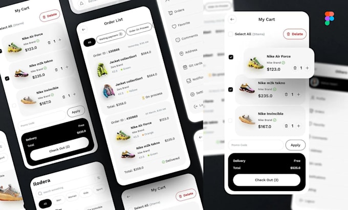 do UI UX design for mobile app dashboards in figma