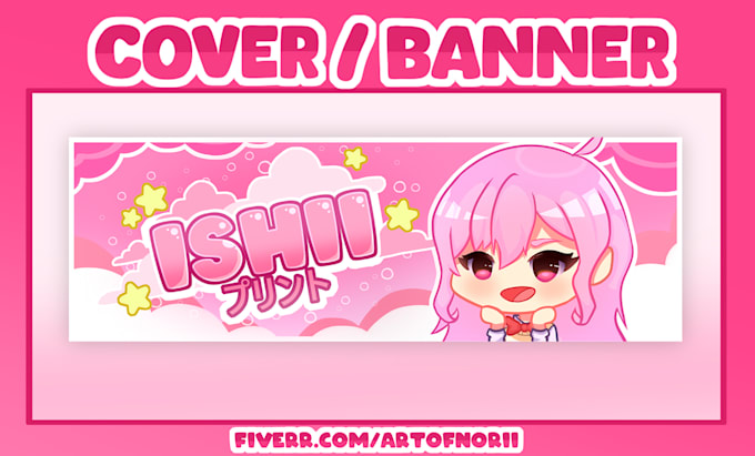 create cute chibi banner for youtube, twitch, twitter, etc