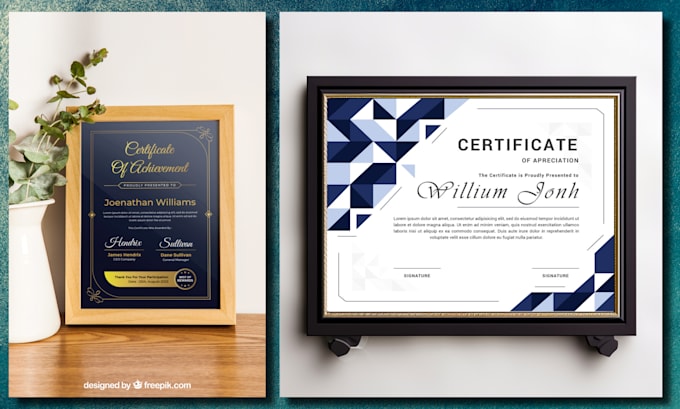 design certificates of diploma, appreciation or award