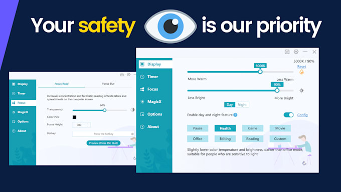 Protect your eyes ultimate eye protection software by Anykindle | Fiverr