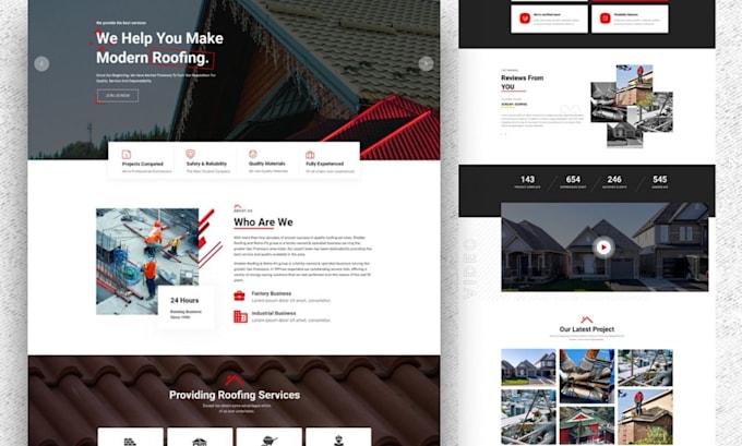 build roofing, construction, contractor solar company website