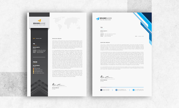 create a professional custom business letterhead design