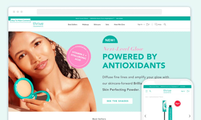 aesthetic skincare shopify store beauty website skincare website cosmetics store